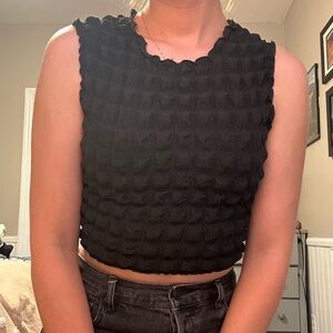Black Bubble Crop Top